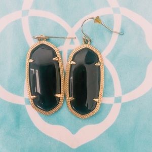 Kendra Scott Elle Gold Drop Earrings in black